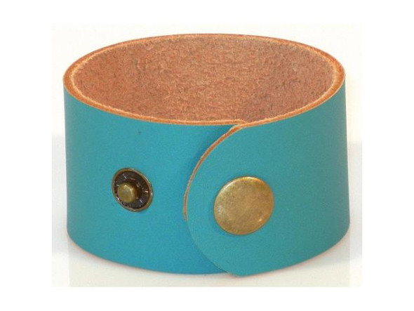 Leather Cuff Bracelet, 1-1/2" - Lagoon (Each)