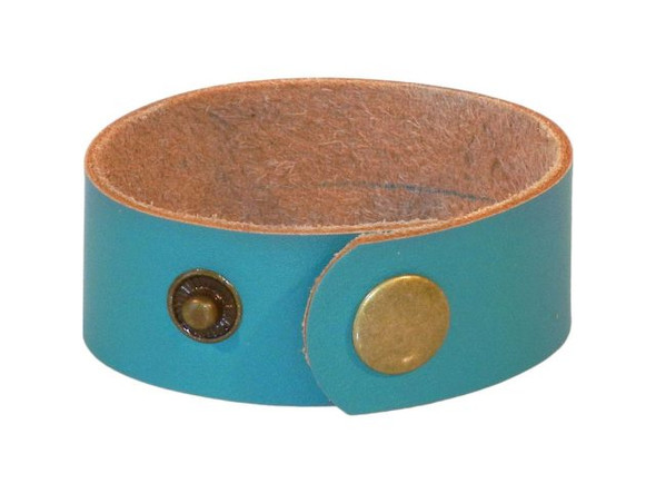 Leather Cuff Bracelet, 1" - Lagoon (Each)