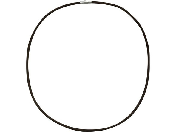 Genuine Leather Necklace, 3mm, Economy, 24" - Black (10 Pieces)