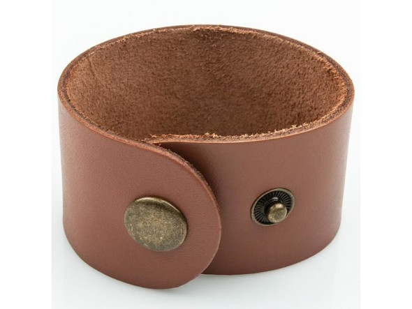 Leather Cuff Bracelet, 1-1/2" - Natural (Each)