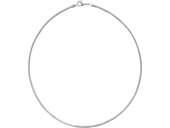 Silver Plated Cable Choker, 2mm, 16" (10 Pieces)