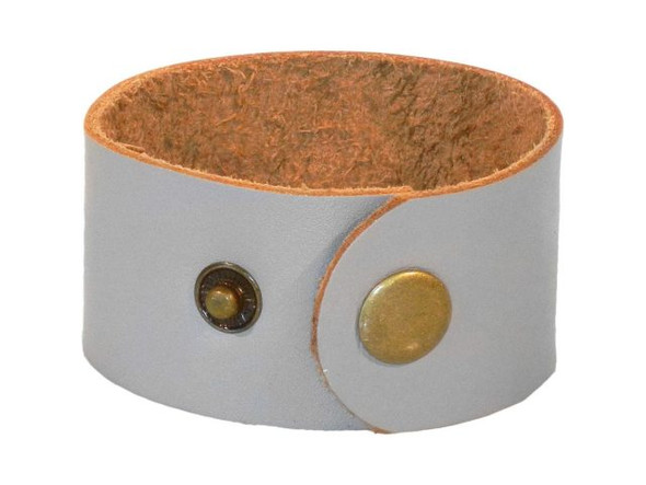 Leather Cuff Bracelet, 1-1/2" - Concrete (Each)