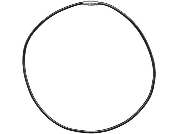 Genuine Leather Necklace, 3mm, Economy, 18" - Black (10 Pieces)