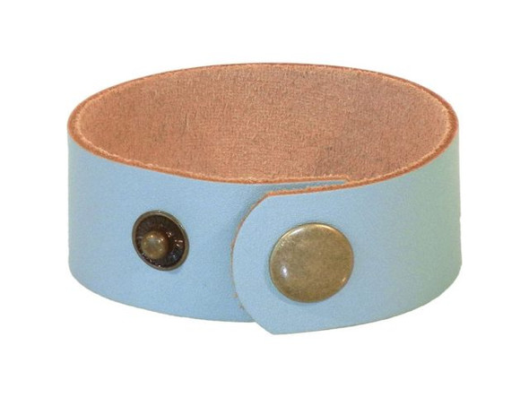 Leather Cuff Bracelet, 1" - Pacific (Each)