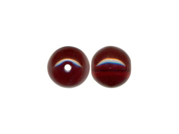 Czech Glass Bead, Round, 8mm - Garnet Color (100 Pieces)