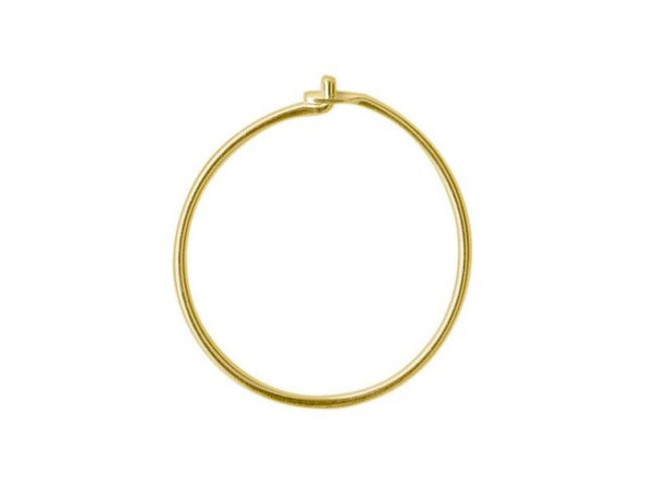 12kt Gold-Filled Plain Hoop Earring Finding, 15mm (1 pair)