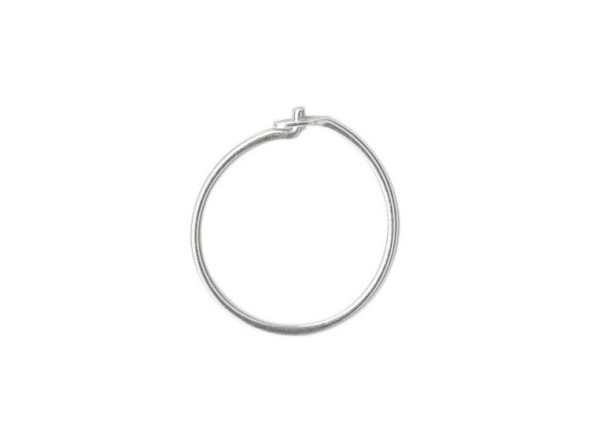 Sterling Silver Plain Hoop Earring Finding, 12mm (1 pair)