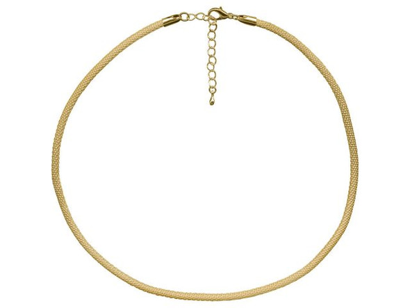 Gold Plated Metal Mesh Choker, 3mm Round (10 Pieces)