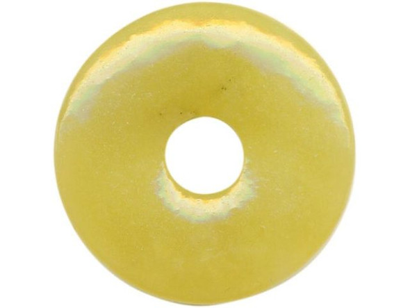 25mm Gemstone Donut, Olive Jade (Each)