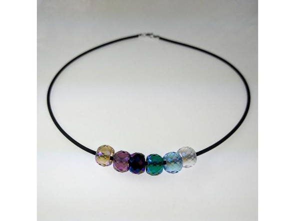 16" Necklace, Sterling Silver and 2mm Black Rubber Cord (Each)