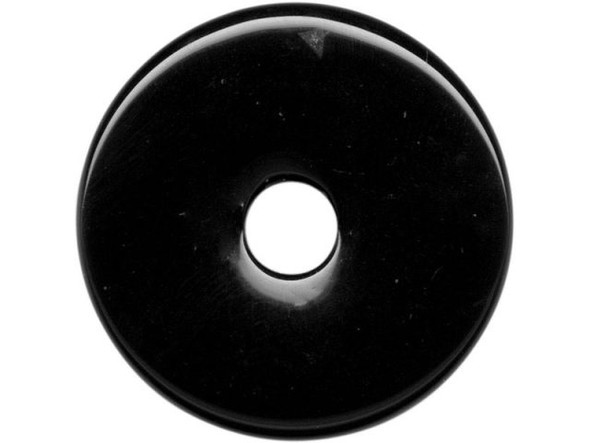 Black Onyx Gemstone Donut, 30mm (Each)