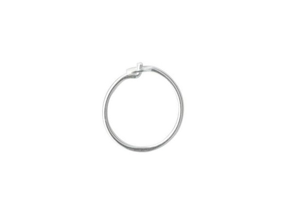 Sterling Silver Plain Hoop Earring Finding, 10mm (1 pair)