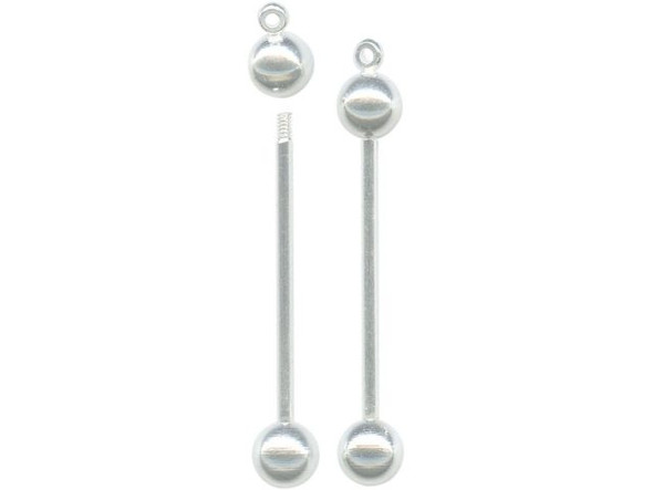 Silver Plated Changeable Pendant, Ball, 27mm (12 Pieces)