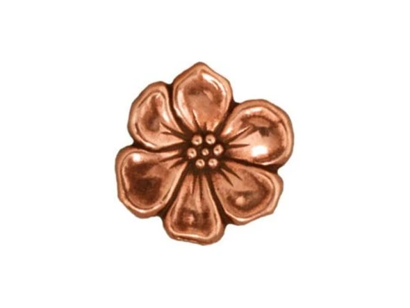 TierraCast Apple Blossom Button - Antiqued Copper Plated (Each)