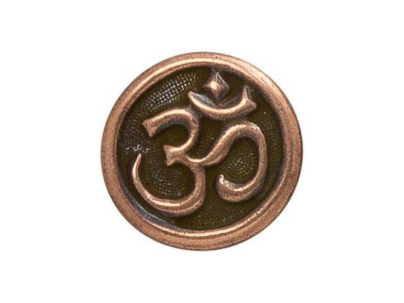 TierraCast Britannia Pewter Om Button - Antiqued Copper Plated (Each)