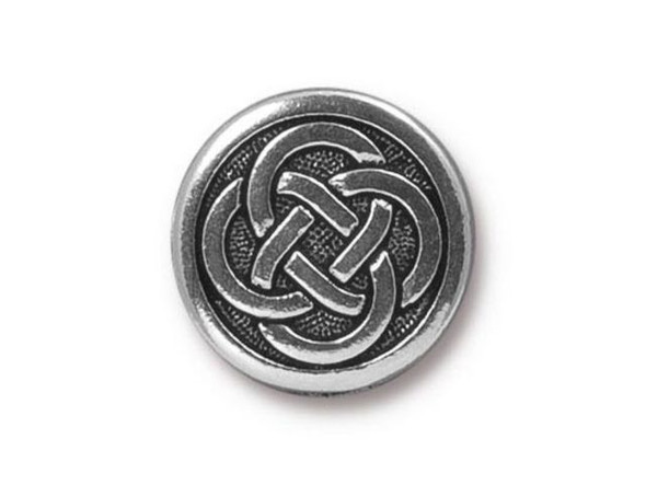 TierraCast Celtic Knot Button - Antiqued Silver Plated (Each)