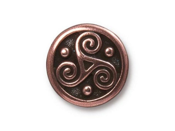TierraCast Britannia Pewter Triskele Button - Antiqued Copper Plated (Each)