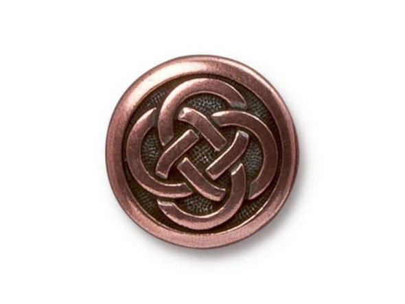 TierraCast 16mm Celtic Knot Button - Antiqued Copper Plated (Each)