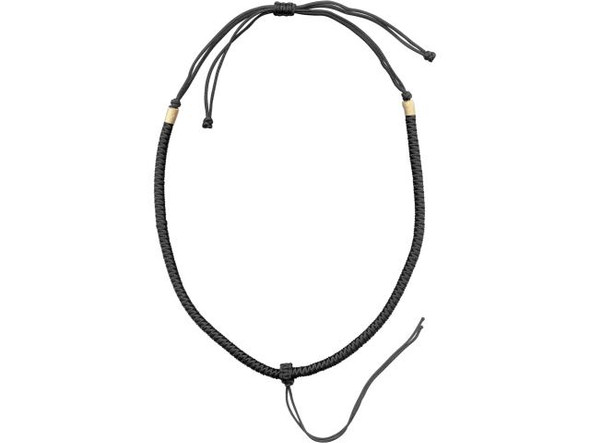 Pendant Cord Necklaces, Heavy Plain Style - Black (10 Pieces)