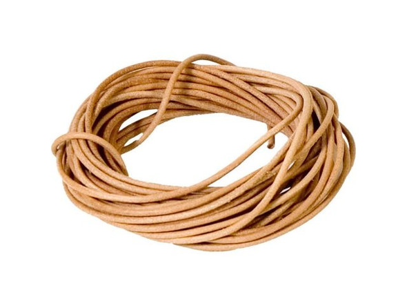 Greek Leather Cord, 1.5mm, 5 Meter - Natural (Each)