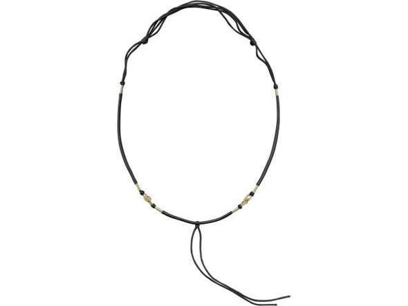 Pendant Cord Necklaces, Plain with Knot - Black (10 Pieces)