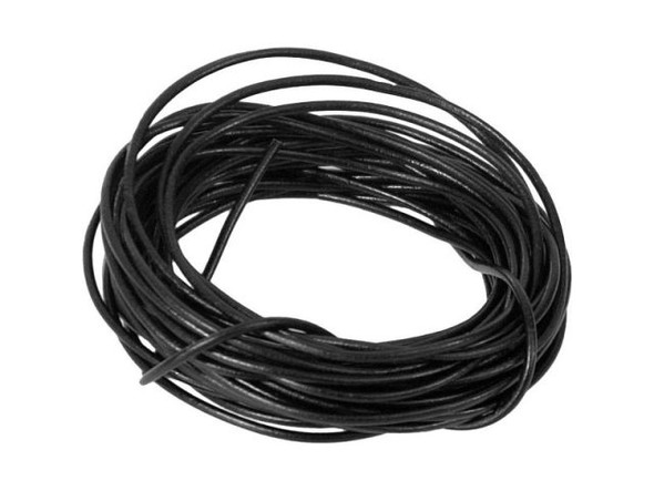 Greek Leather Cord, 1.5mm, 5 Meter - Black (Each)