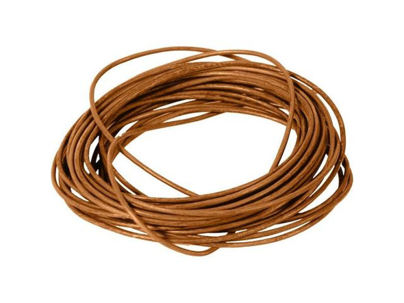 61-133-05-13 Greek Leather Cord, 3mm, 5 Meter - Tobacco - Rings & Things