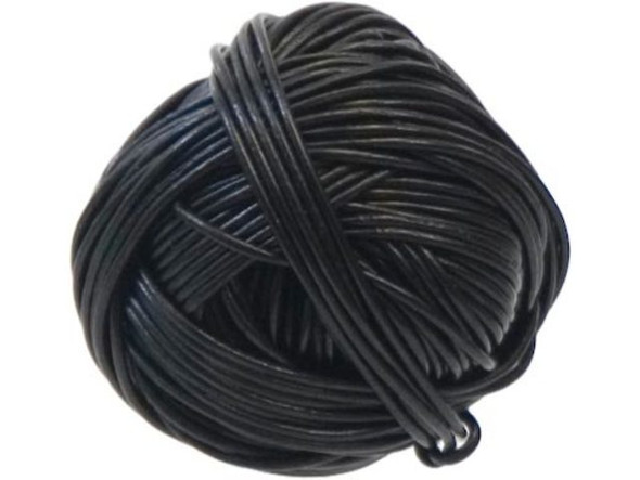 Leather Cord, 1mm, 25yd - Black (25 yard)