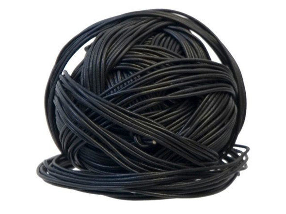 Leather Cord, 2mm, 100yd - Black (100 yard)