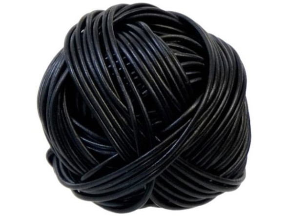 Leather Cord, 2mm, 25yd - Black (25 yard)