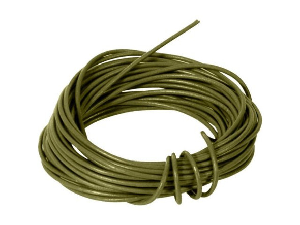 Greek Leather Cord, 1.5mm, 5 Meter - Olive (Each)