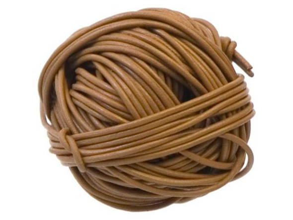 Leather Cord, 2mm, 25yd - Light Brown (25 yard)