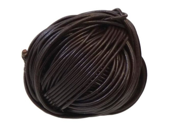 Leather Cord, 2mm, 25yd - Dark Brown (25 yard)