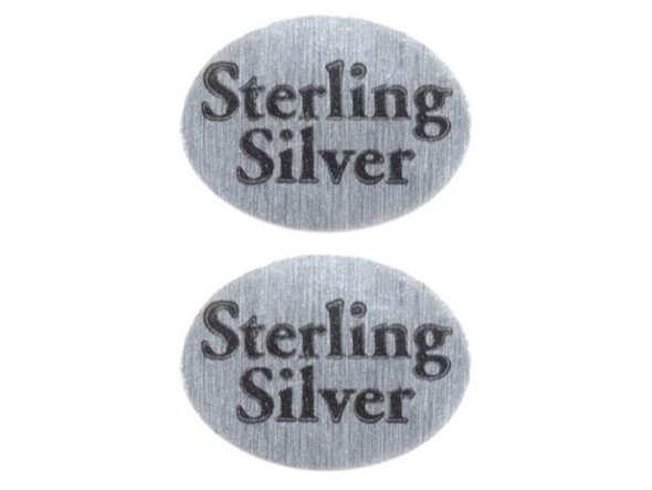 Sticker, Oval, "Sterling Silver" (pack)