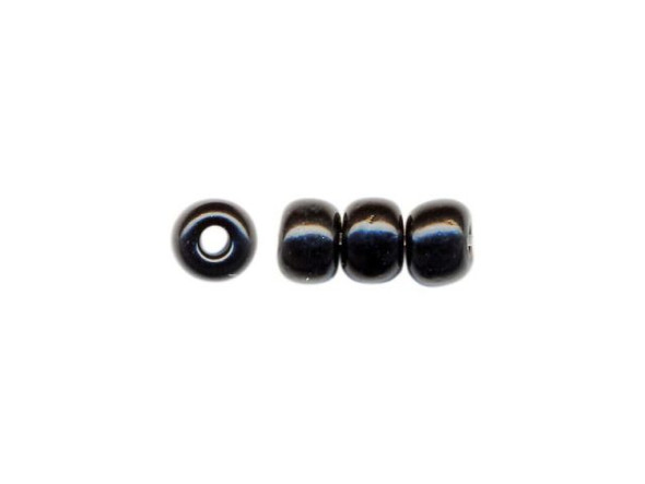 Czech Glass Bead, "E" Beads, Size 6/0 - Black (50 gram)