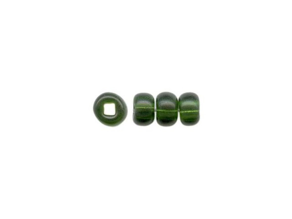 Czech Glass Bead, E - Dark Olivine Matte Silver-Lined (50 gram)