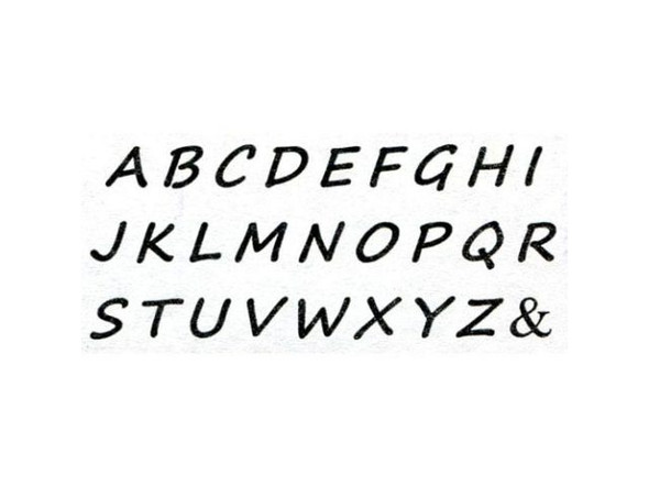 1/12", 2mm, Uppercase Highlands Alphabet, Letter, Metal Stamps Set, 27 Piece (set)