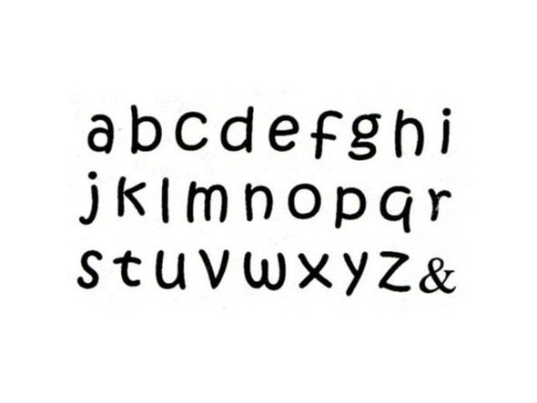 1/12", 2mm, Lowercase Aras Alphabet, Letter, Metal Stamps Set, 27 Piece (set)