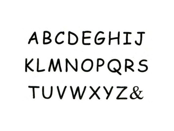 1/8", 3mm, Uppercase Siena Alphabet, Letter, Metal Stamps Set, 27 Piece (set)