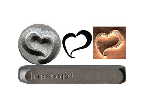 ImpressArt Metal Stamp, Swirly Heart (Each)