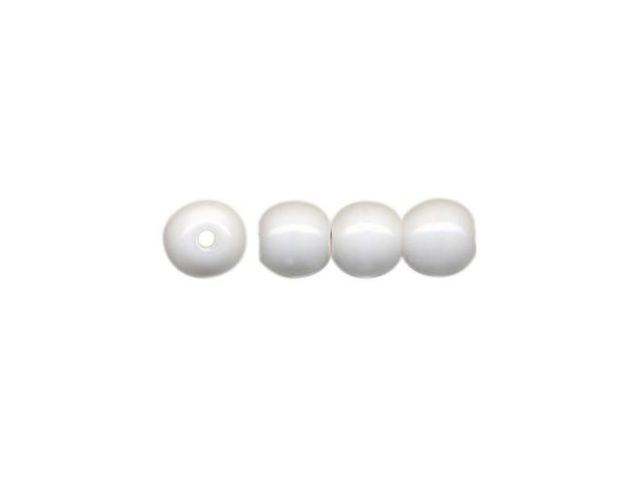 Czech Glass Bead, Round, 4mm - White (100 Pieces)