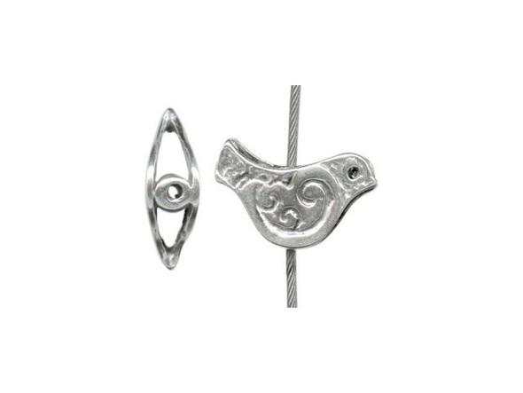 Sterling Silver Bead, Bird (Each)