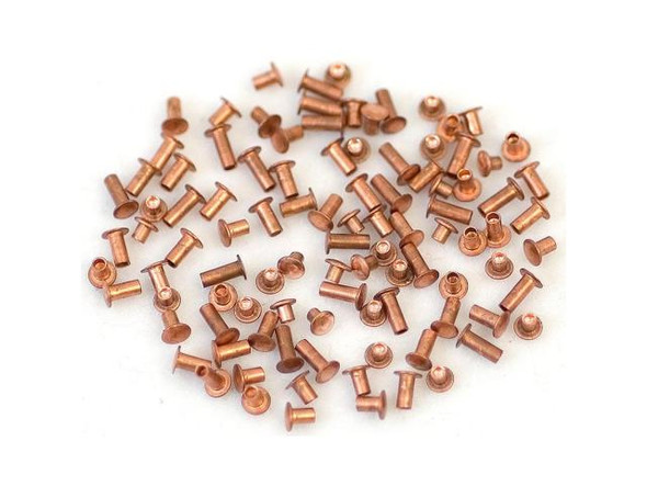 1/16"-Dia Copper Rivet Sample Pack, Short, by Crafted Findings (100 Pieces)