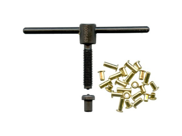 The opening on the long reach riveting tool is 0.20" (5mm) taller than the standard riveting tool to accommodate taller / thicker pieces. Punch components used with the standard size tool and long reach tool are NOT  interchangeable, with one exception: You can use long reach accessories in the standard size body. (Standard size accessories are too short to fit in the Long Reach body.)  Confused about rivets or riveting tools? See Riveting 101, or our blog articles:Best Riveting Tool Set andWhat's the Difference Between Semi-Tubular Rivets and Wire Rivets?This video by Crafted  Findings demonstrates how to use their riveting tool for piercing  metal and for setting eyelets and rivets.              See Related Products links (below) for similar items and additional jewelry-making supplies that are often used with this item.Questions? E-mail us for friendly, expert help!
