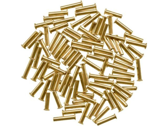 3/32"-Dia Brass Rivet Sample Pack, Long, by Crafted Findings (100 Pieces)