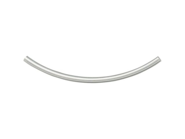 Sterling Silver Bead, Curved Tube, 52mm (Each)