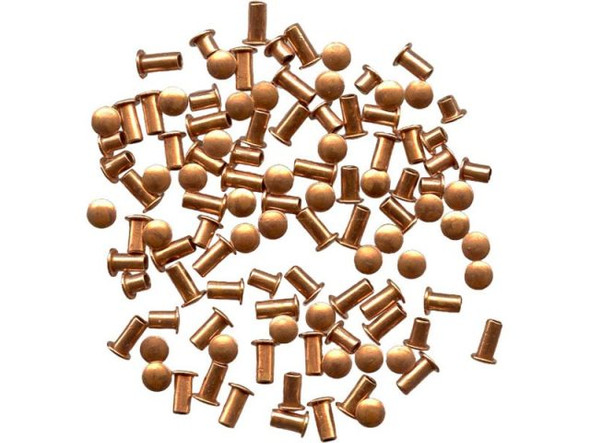 3/32"-Dia Copper Rivet Sample Pack, Short, by Crafted Findings (100 Pieces)