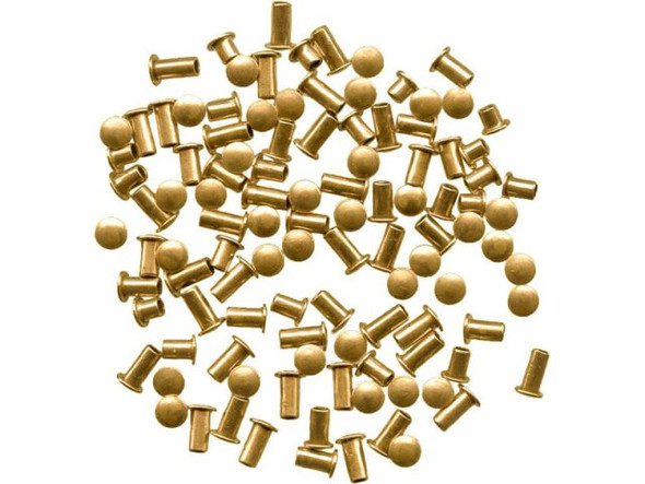 3/32"-Dia Brass Rivet Sample Pack, Short, by Crafted Findings #69-920-21-2