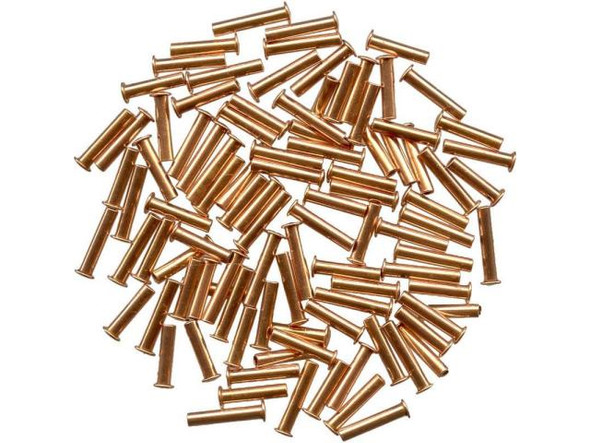 3/32"-Dia Copper Rivet Sample Pack, Long, by Crafted Findings (100 Pieces)