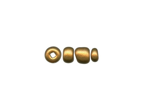 Czech Glass Bead, E, Metallic - Dark Gold Color (50 gram)